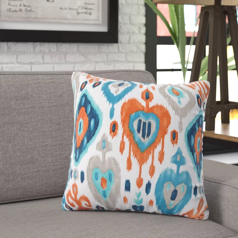 Hamon Ikat Polyester Indoor/Outdoor Throw Pillow